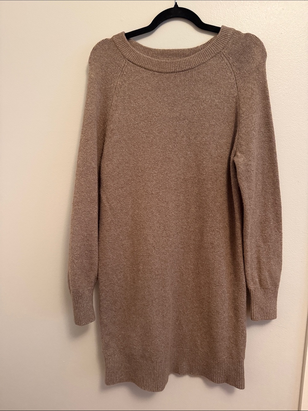 Old Navy Neutral Taupe Crewneck Sweater Dress